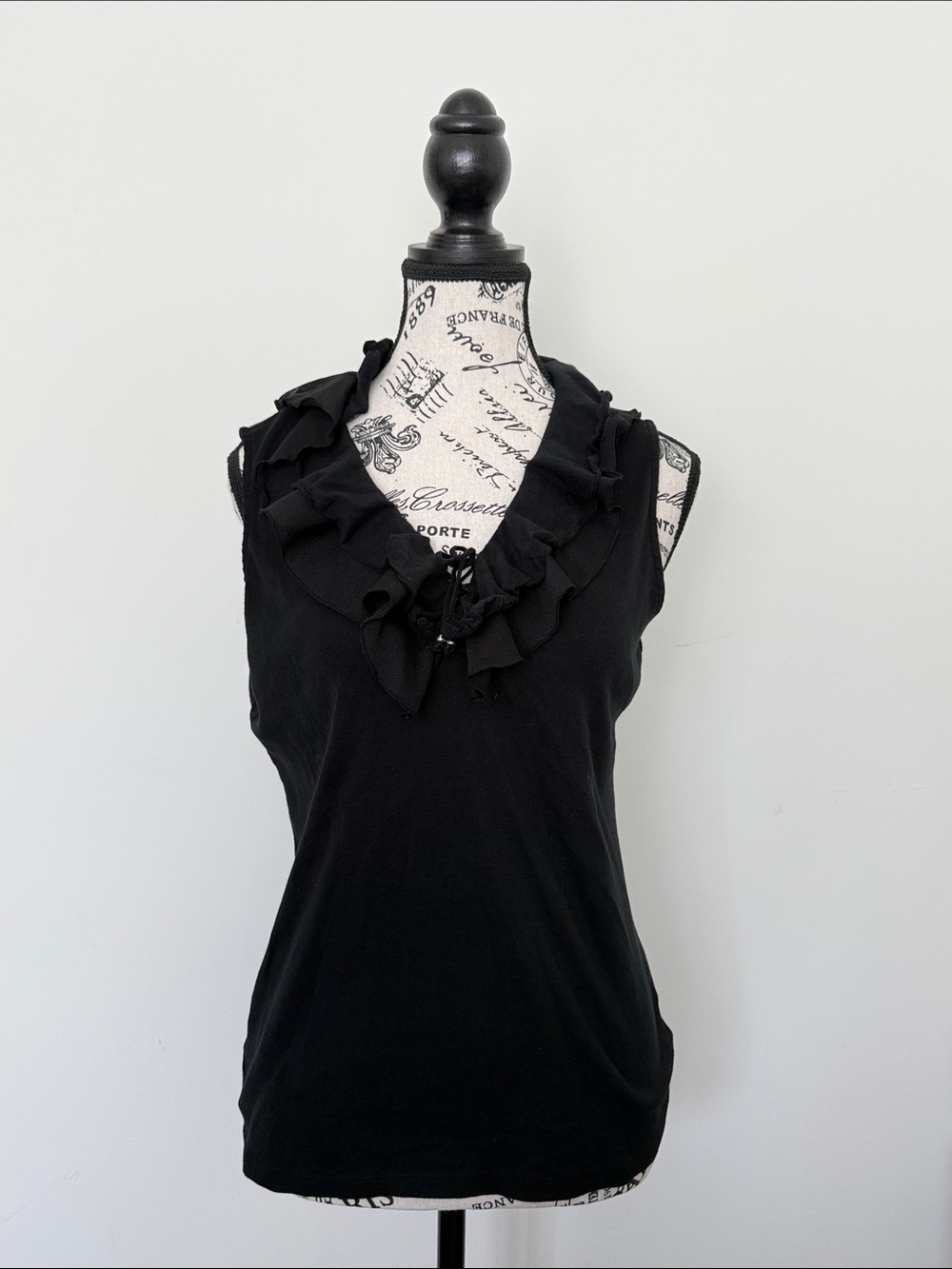 Chaps 100% Cotton Black Tank - Size M